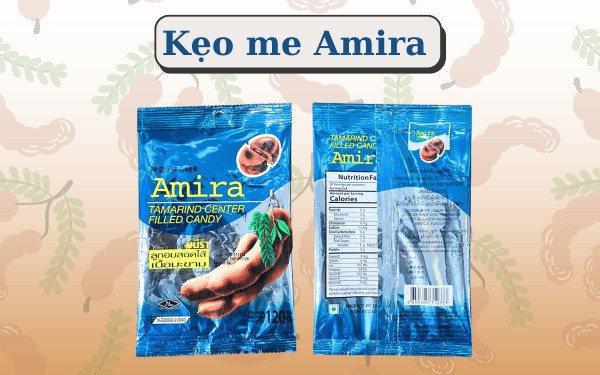 Kẹo me Amira Thái Lan loại gói 120g - Phân phối bởi công ty An Thành Cư.