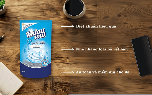 Nước Rửa Chén Lion 550ml – Sạch Dầu Mỡ, Dịu Nhẹ Cho Da Tay