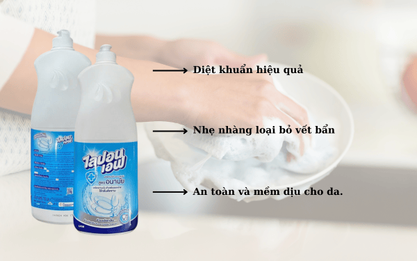 NƯỚC RỬA CHÉN LION 750ML – ĐÁNH BAY DẦU MỠ, DỊU NHẸ DA TAY