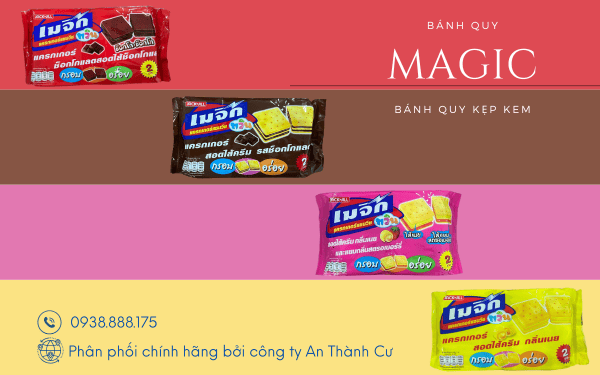 Bánh Quy Kẹp Kem Magic - Đang dạng mùi hương tha hồ chọn lựa.