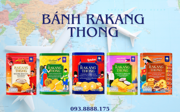 Bánh hộp thiếc Rakang Thong - Hàng nhập khẩu chính hãng.